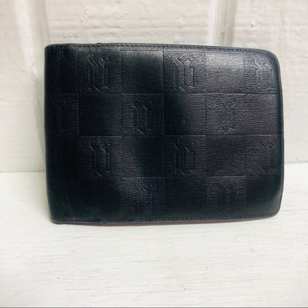 Vintage Gianni Versace Monogram Leather Medusa Billfold Wallet Rare